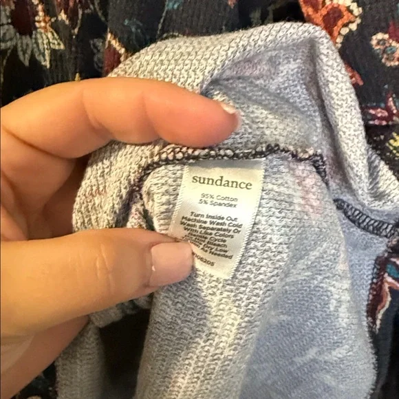 Sundance Black Floral Long-Sleeve Top with Red Accents - Picture 3 of 3